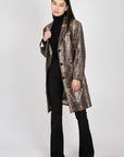 Snake Printed Belt Coat Jackets & Coats Ganni   