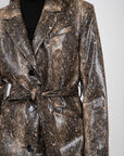 Snake Printed Belt Coat Jackets & Coats Ganni   