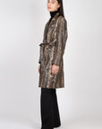 Snake Printed Belt Coat Jackets & Coats Ganni   