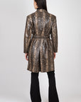 Snake Printed Belt Coat Jackets & Coats Ganni   