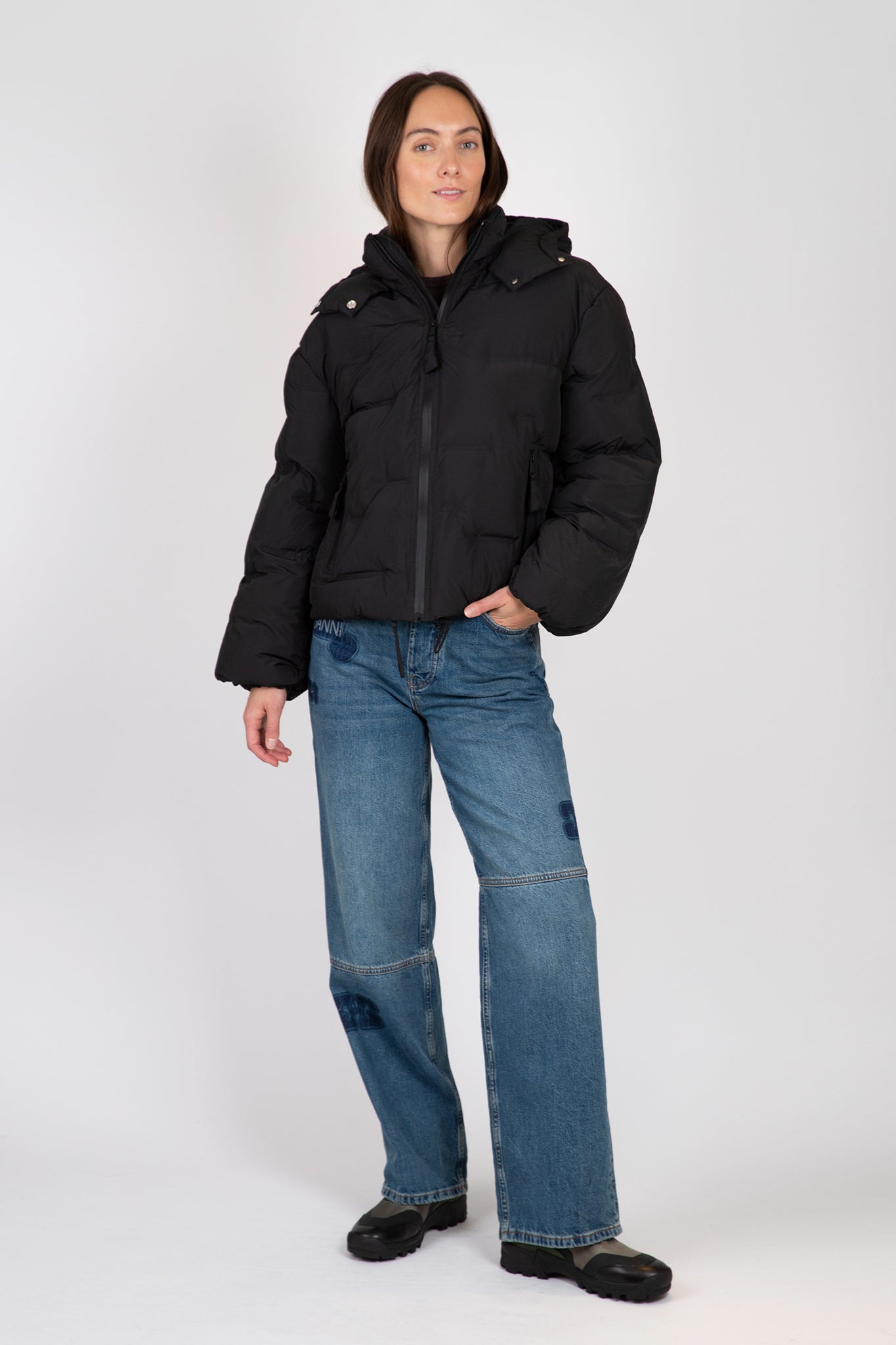 Ganni-Soft-Puffer-Short-Jacket-Black