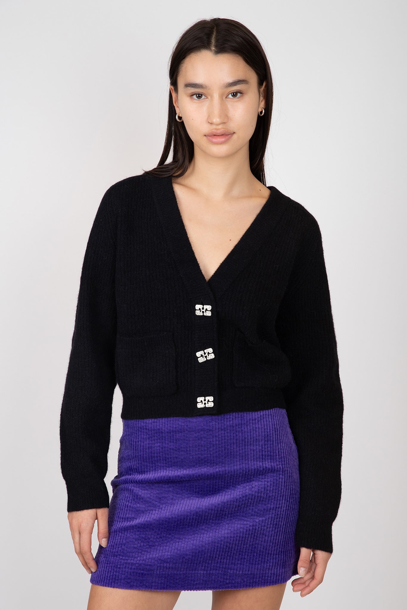 Ganni-Soft-Wool-Cardigan-Black