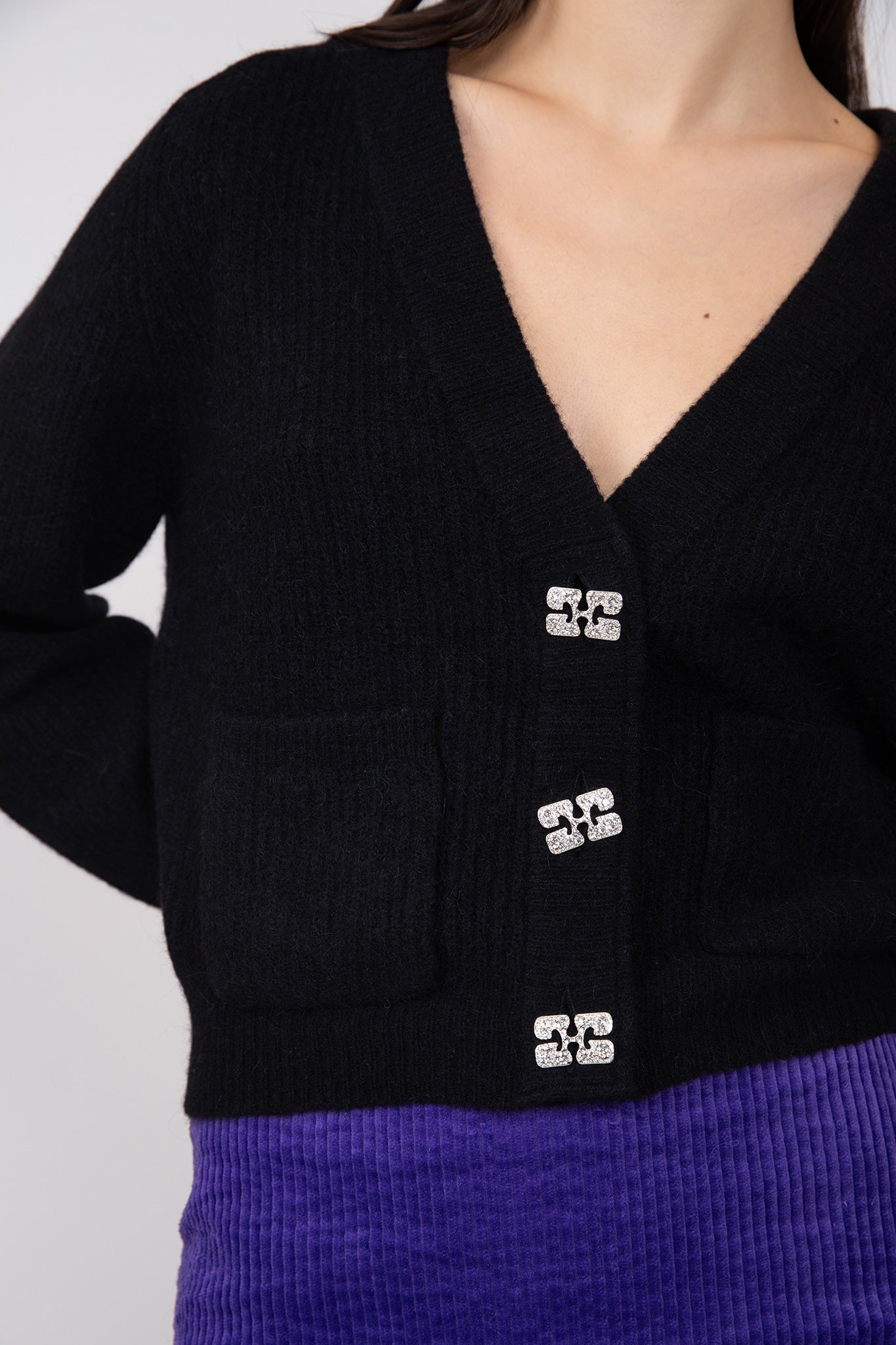 Ganni-Soft-Wool-Cardigan-Black