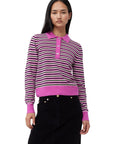 Striped Cashmere Polo Sweater Sweaters & Knits Ganni   