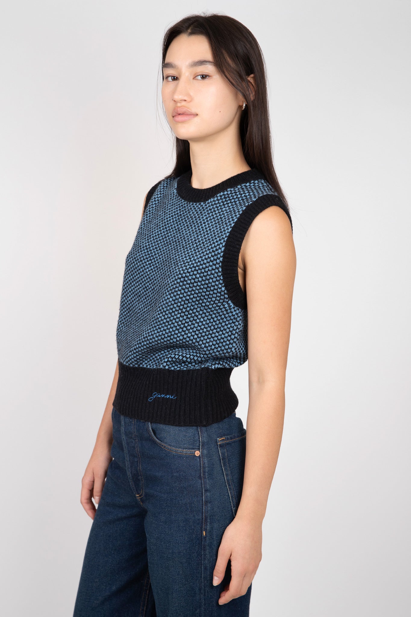 Ganni-Two-Tone-Vest-Blue