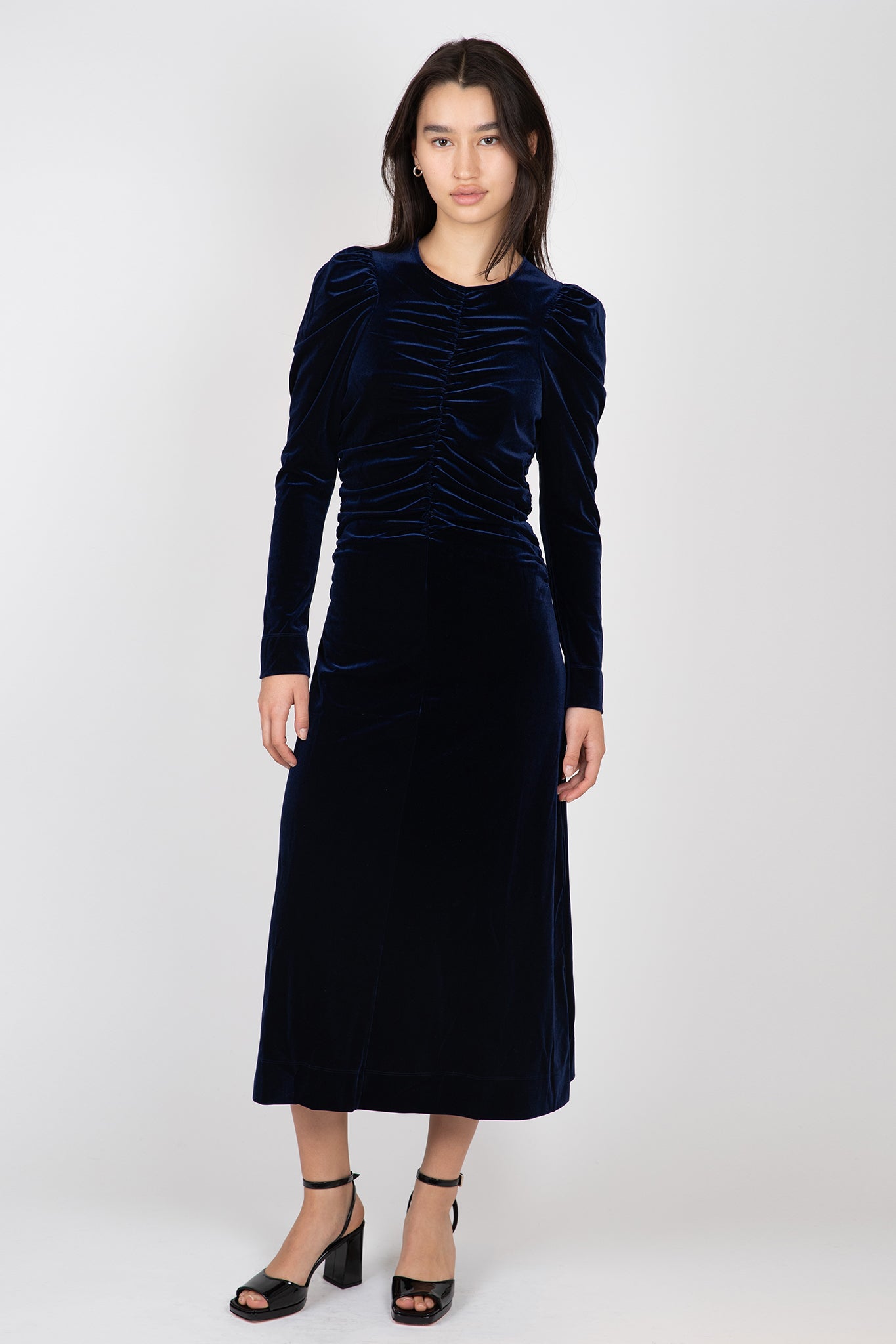 Velvet Jersey Long Dress Skirts & Dresses Ganni   