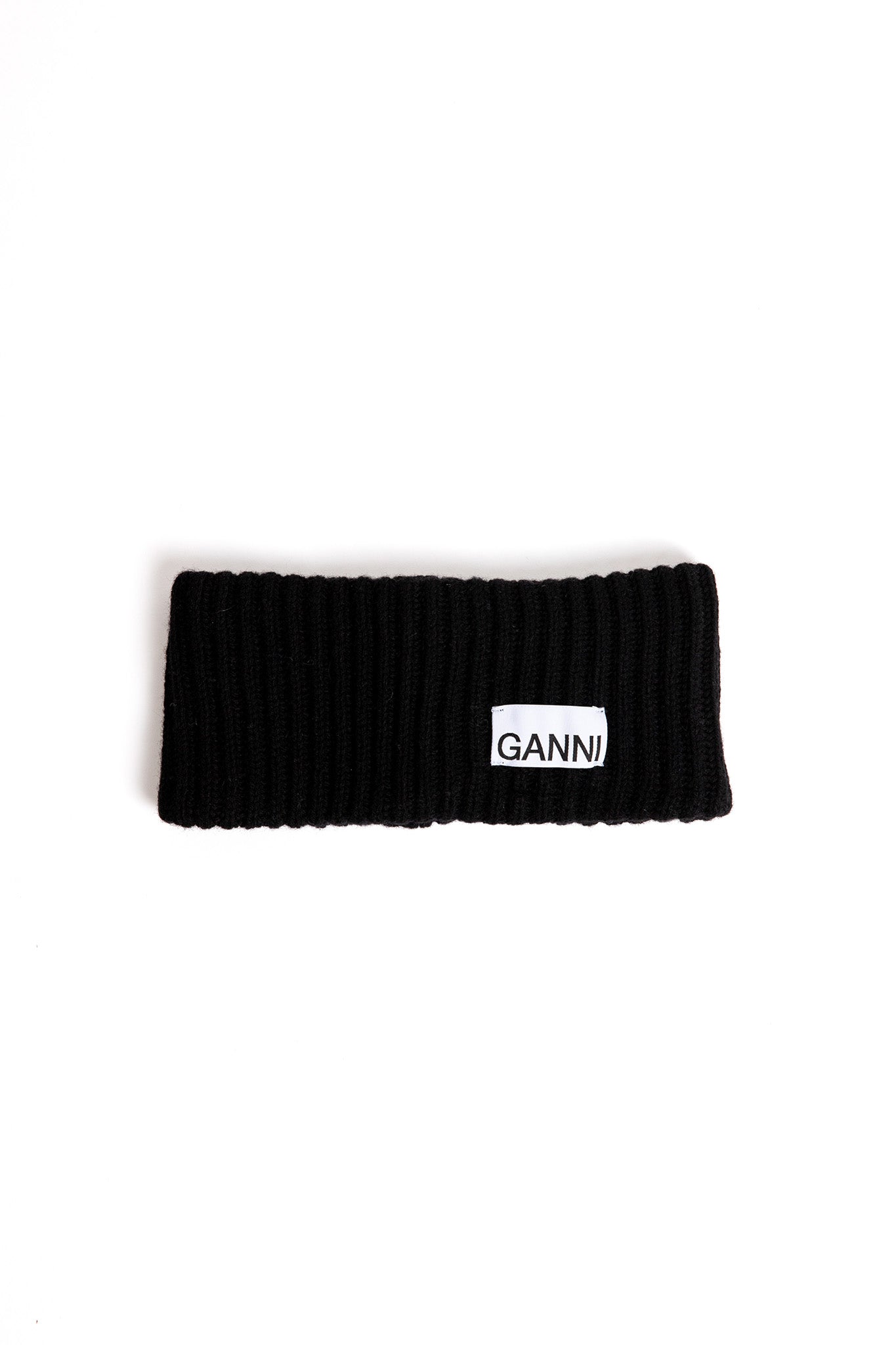 Ganni-Wool-Rib-Headband-Black