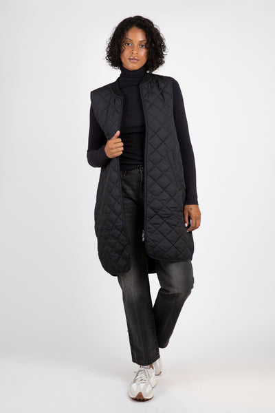 HYKE ハイク 2022aw QUILTED LONG VEST 黒 Quilt Vest – Hill's Dry Goods