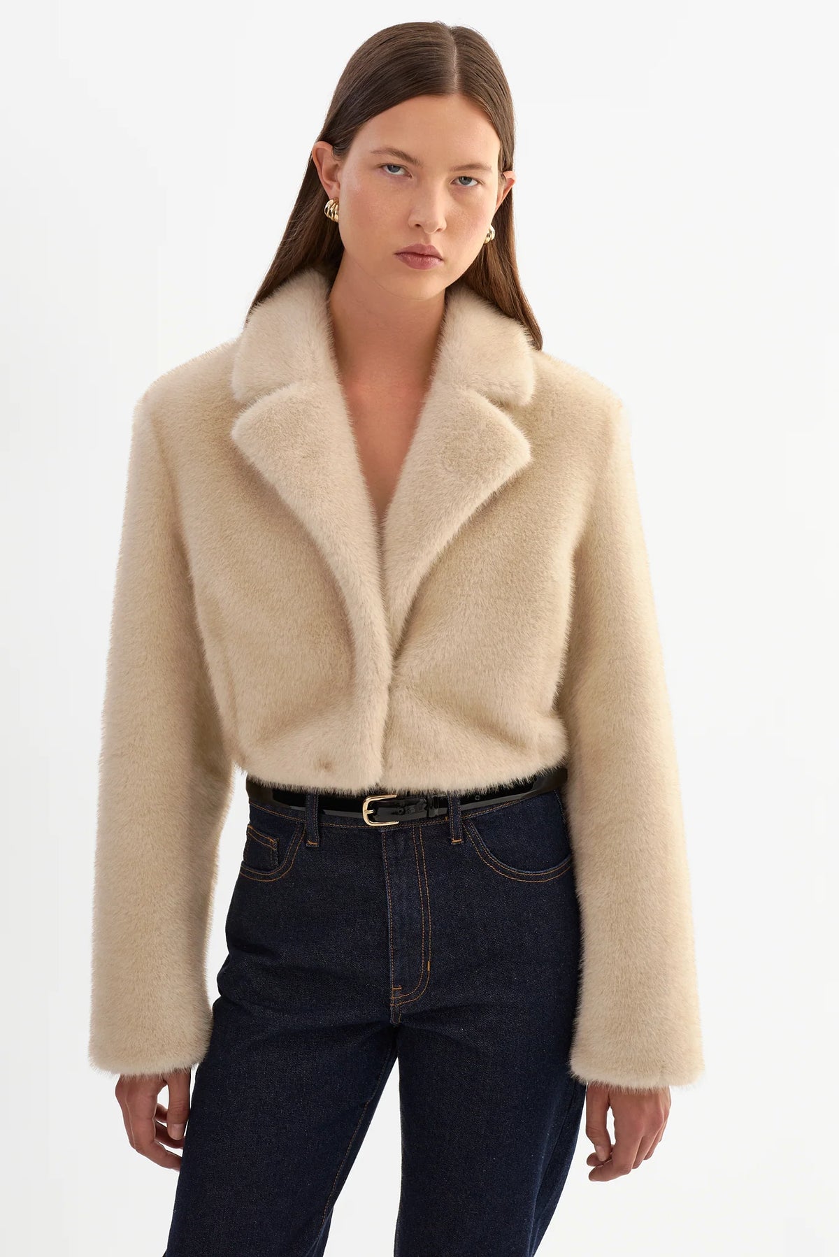 Carlie Faux Fur Cropped Blazer Jackets &amp; Coats LAMARQUE