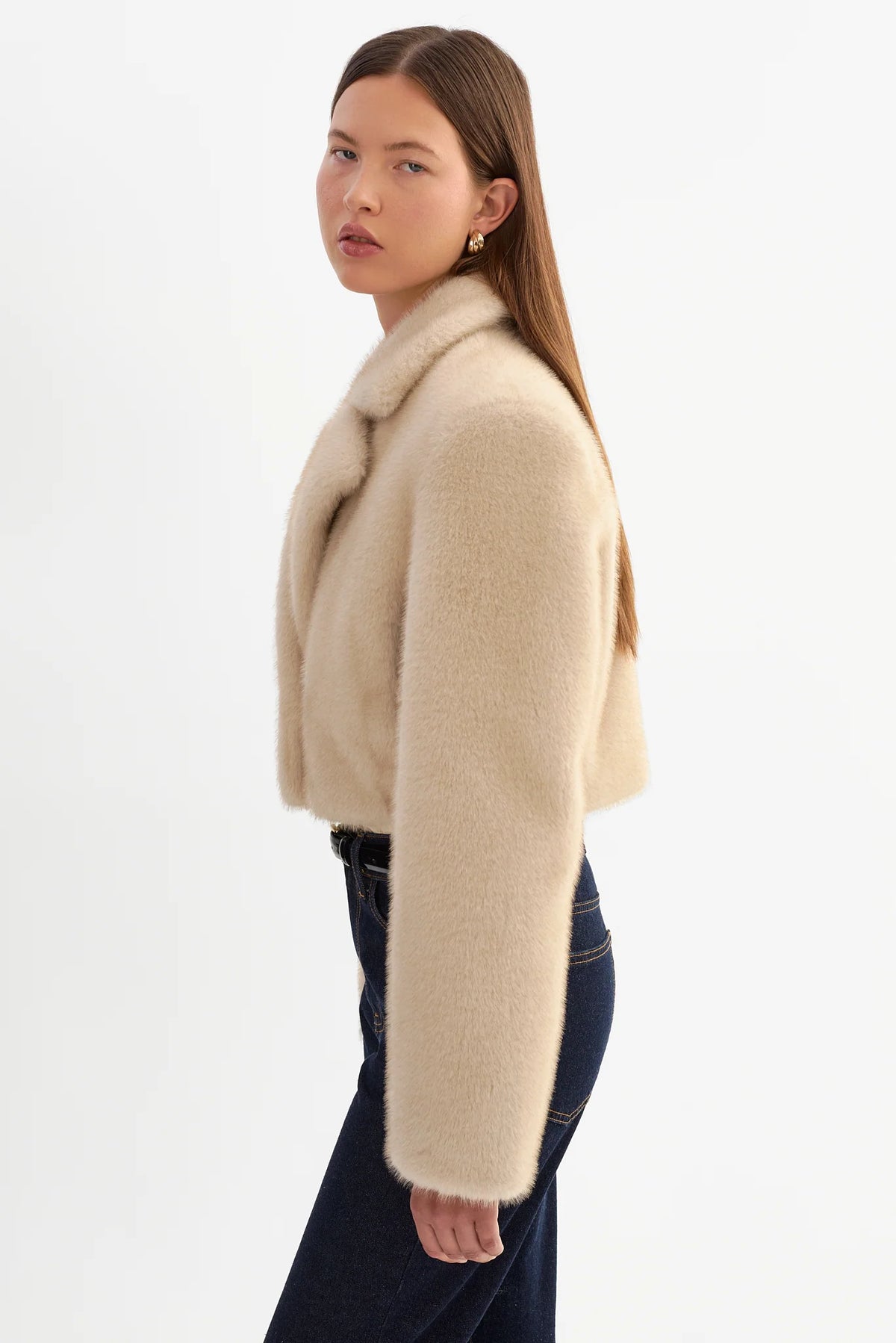 Carlie Faux Fur Cropped Blazer Jackets &amp; Coats LAMARQUE