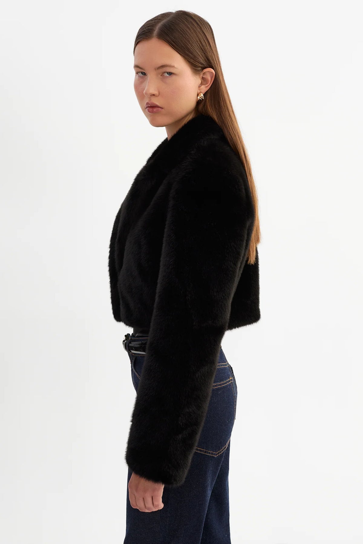 Carlie Faux Fur Cropped Blazer Jackets &amp; Coats LAMARQUE