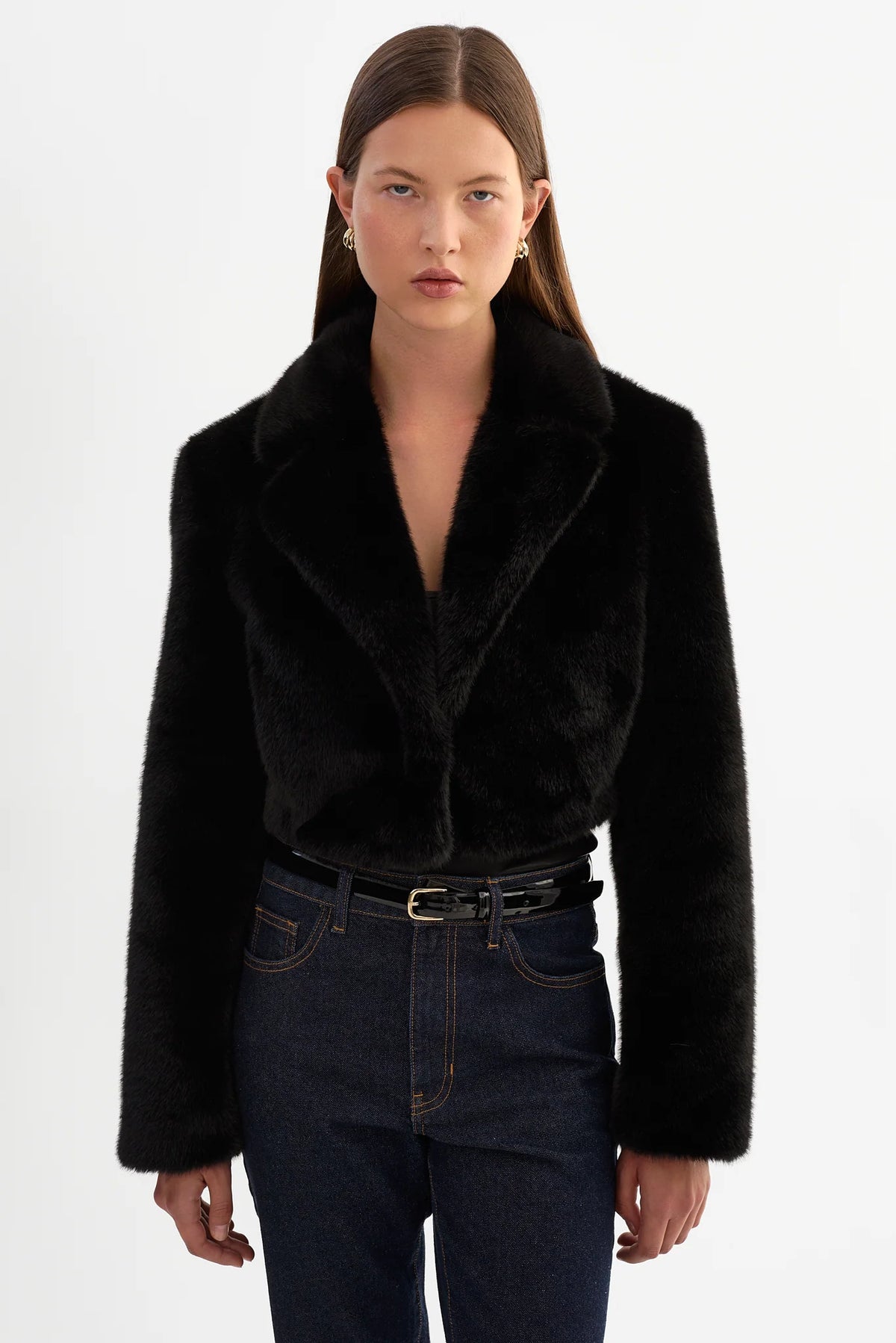 Carlie Faux Fur Cropped Blazer Jackets & Coats LAMARQUE