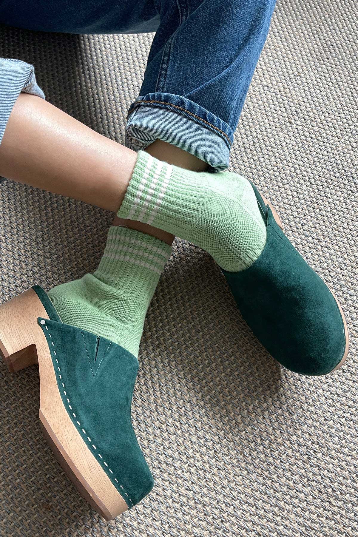 Le-Bon-Shoppe-Girlfriend-Socks-Green-Leaf