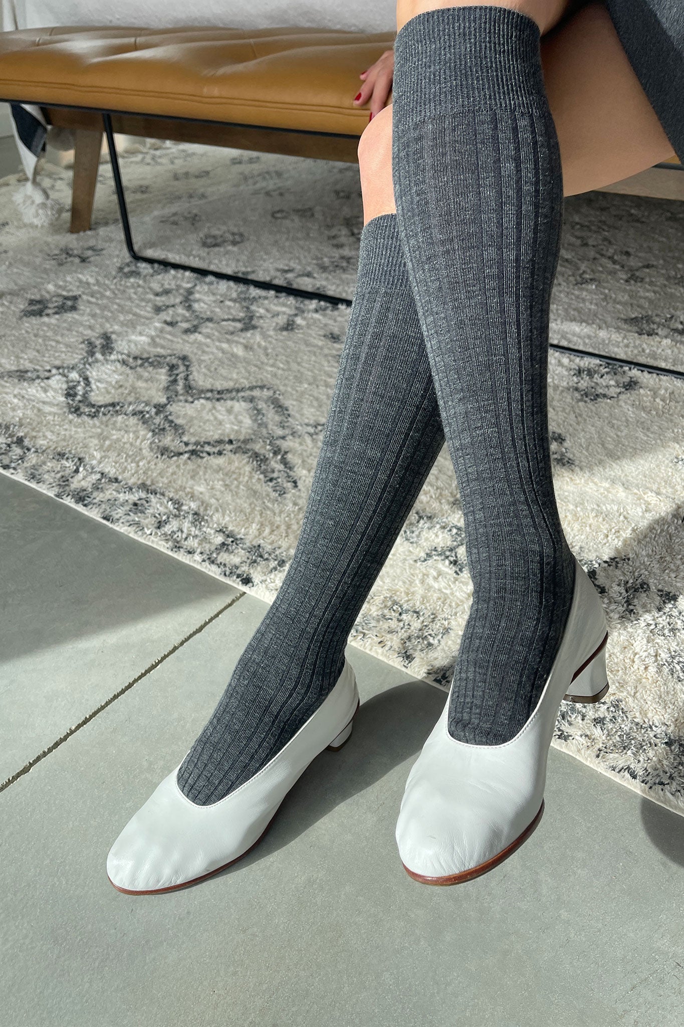 Le-Bon-Shoppe-Schoolgirl-Socks-Charcoal-Melange