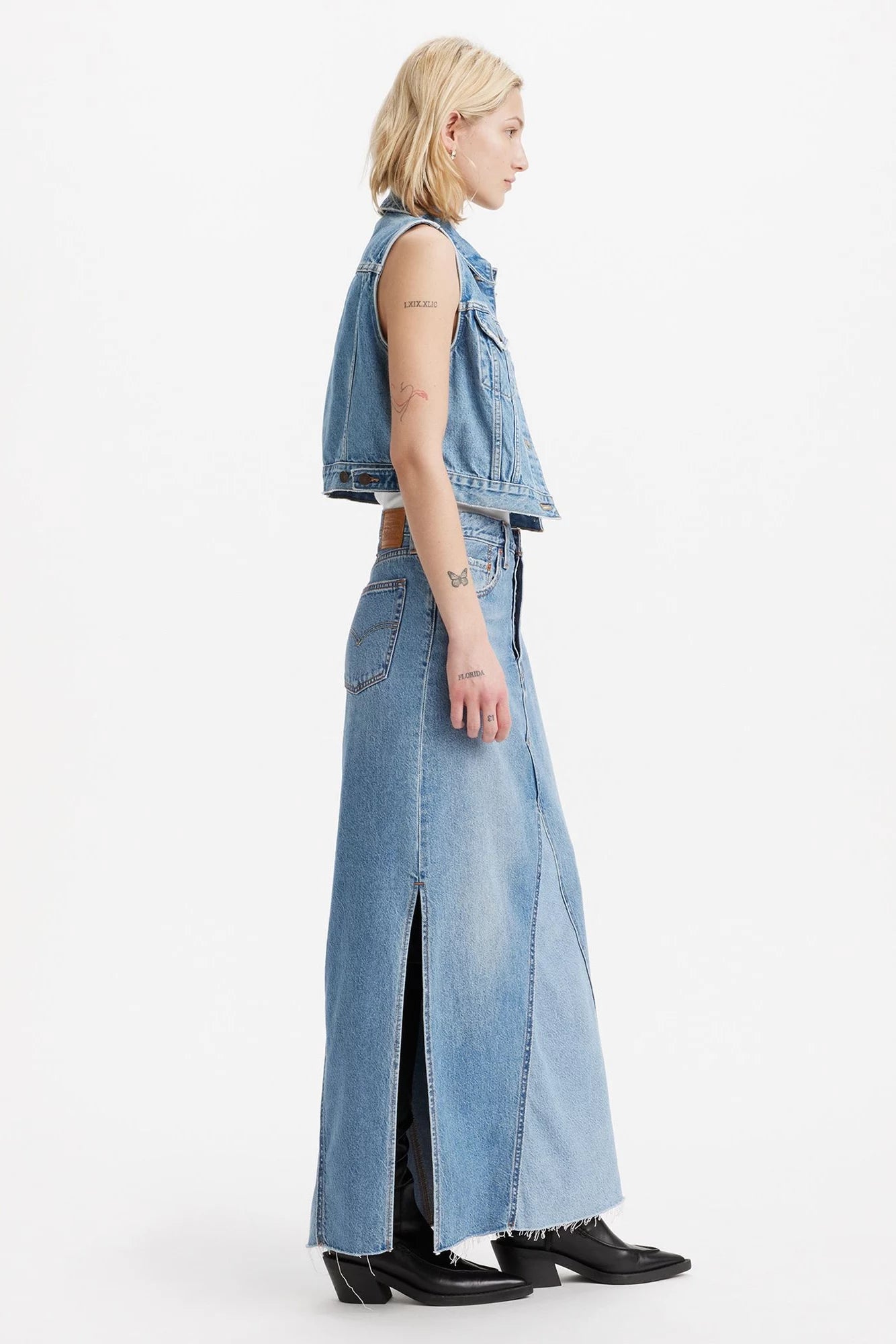 Iconic Long Skirt with Slit Skirts Levi&#39;s   