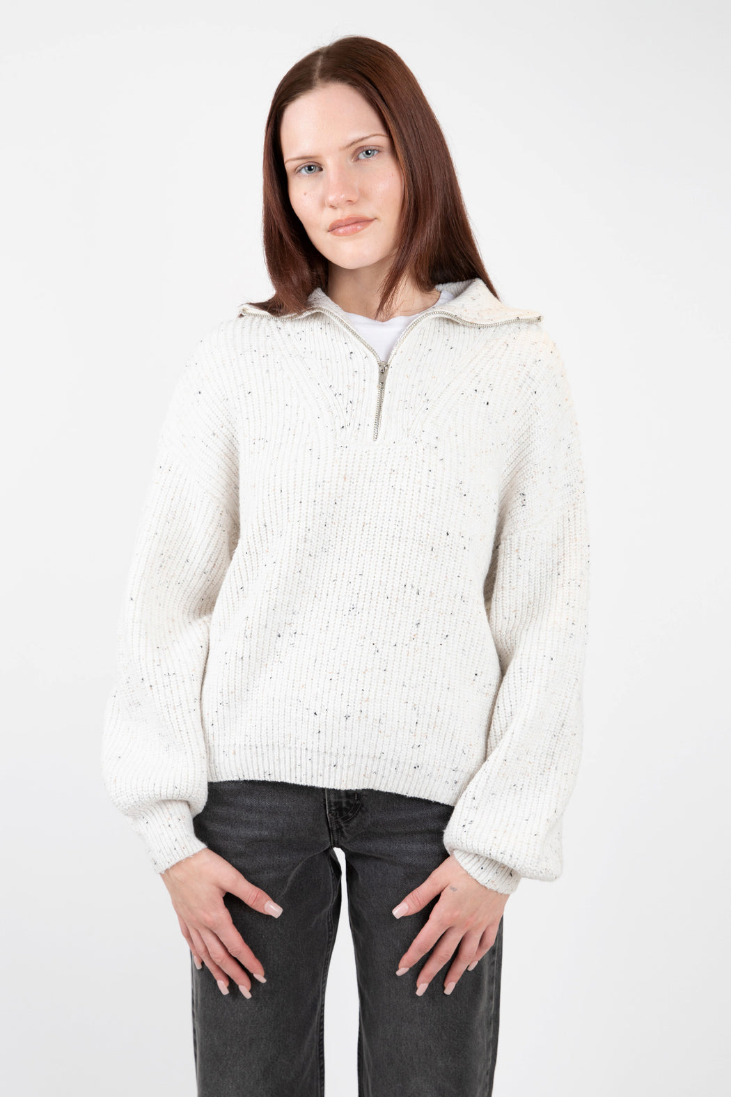       Lyla-Luxe-Chase-3-4-Zip-Sweater-Off-White