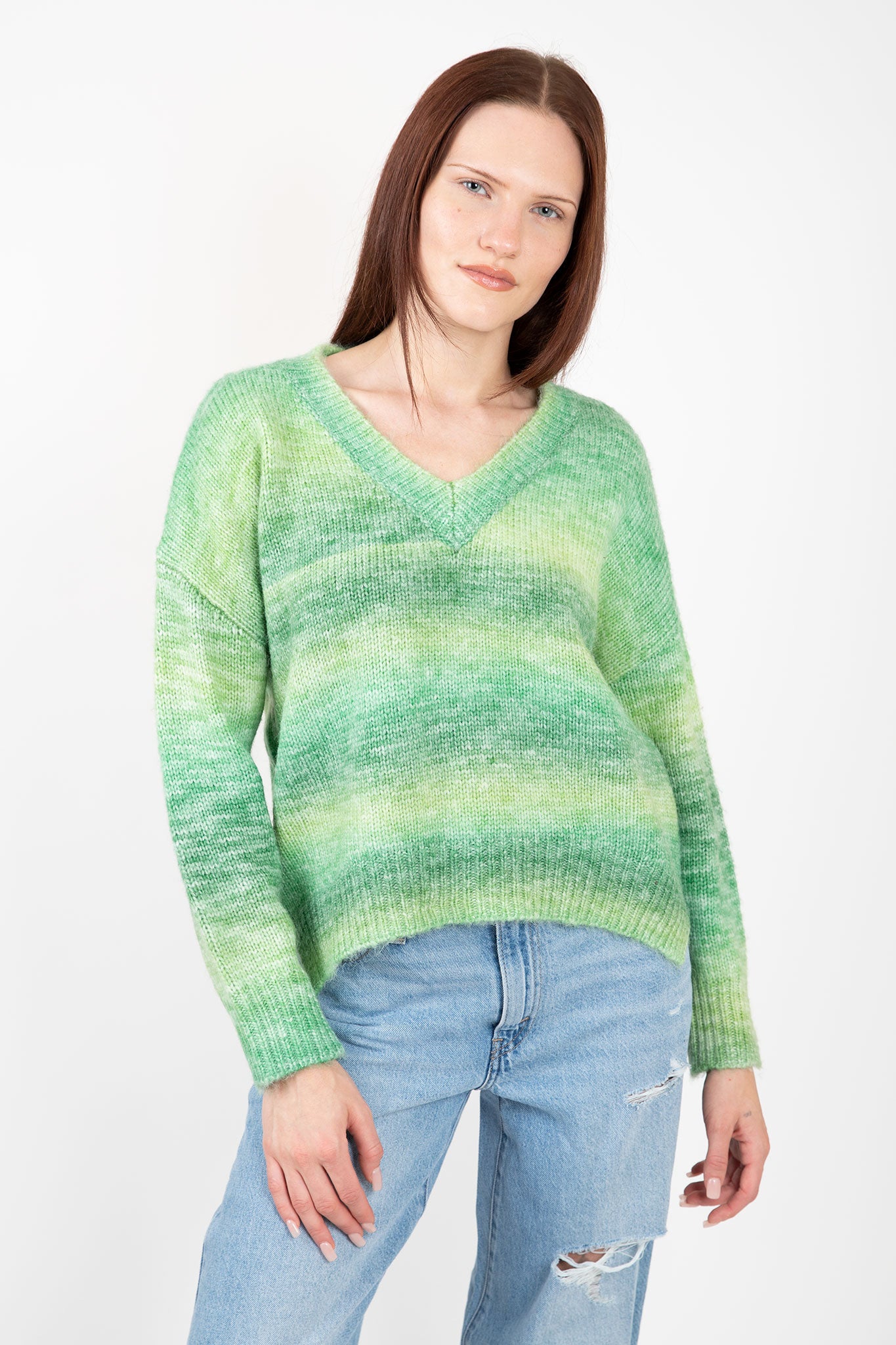 Lyla-Luxe-Jamie-V-Neck-Sweater-Green