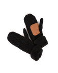    Lyla-Luxe-Sherpa-lined-Cable-Knit-Mittens-Black-Fleck
