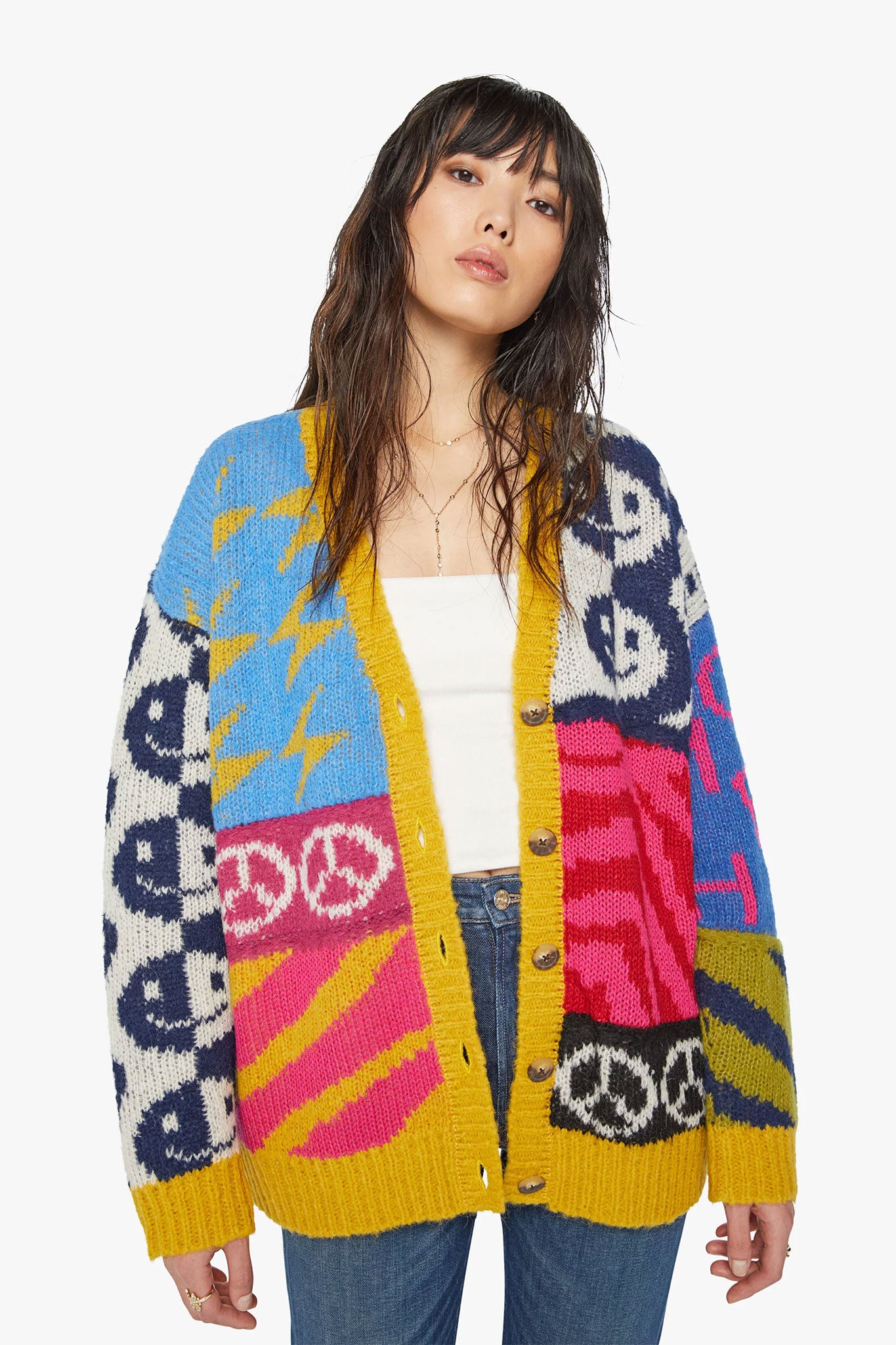 MOTHER-The-Long-Drop-Cardigan-Happy-And-Sad