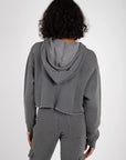 Delaney Undone Hem Crop Zip Hoody Sweaters & Knits NSF Clothing   