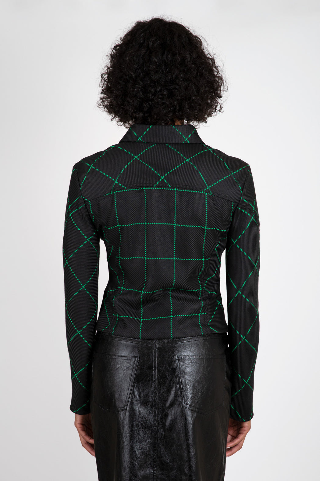 No-6-Linn-Shirt-Black-and-Green-Plaid