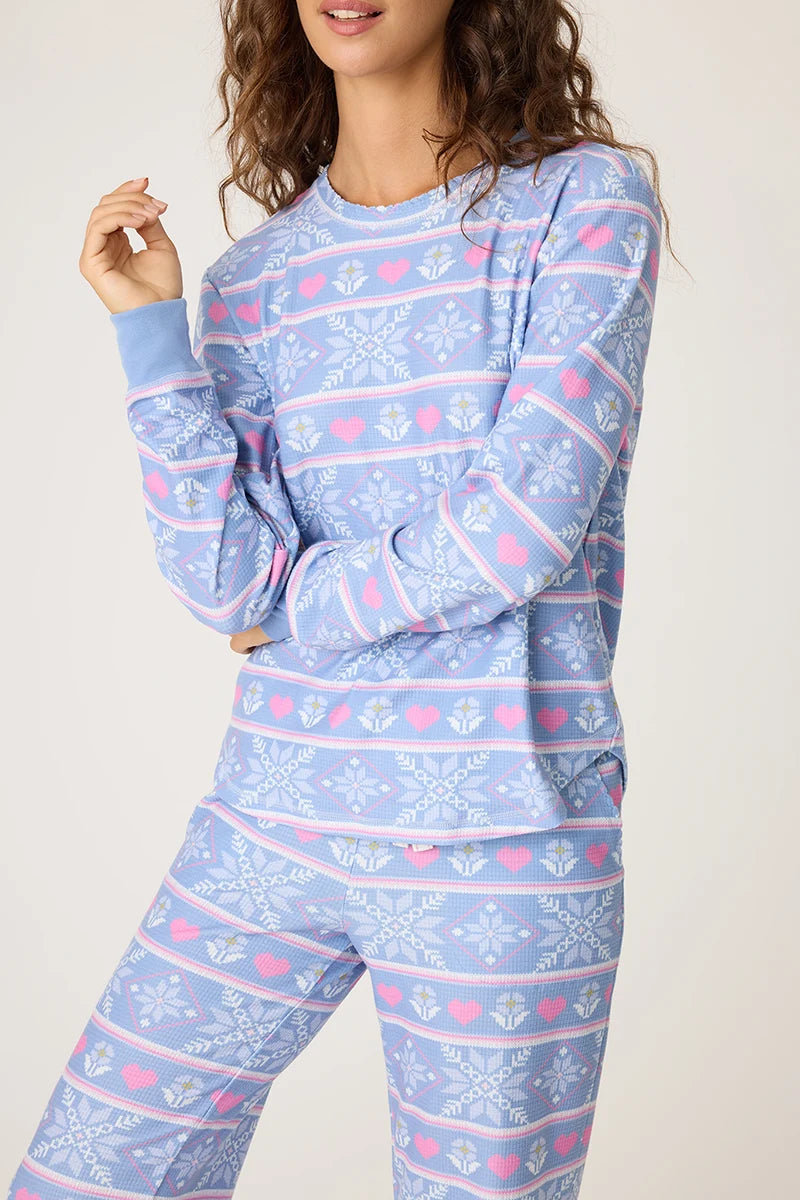 Mountain Bound Thermal Velour Long Sleeve Top Sleepwear P.J. Salvage   