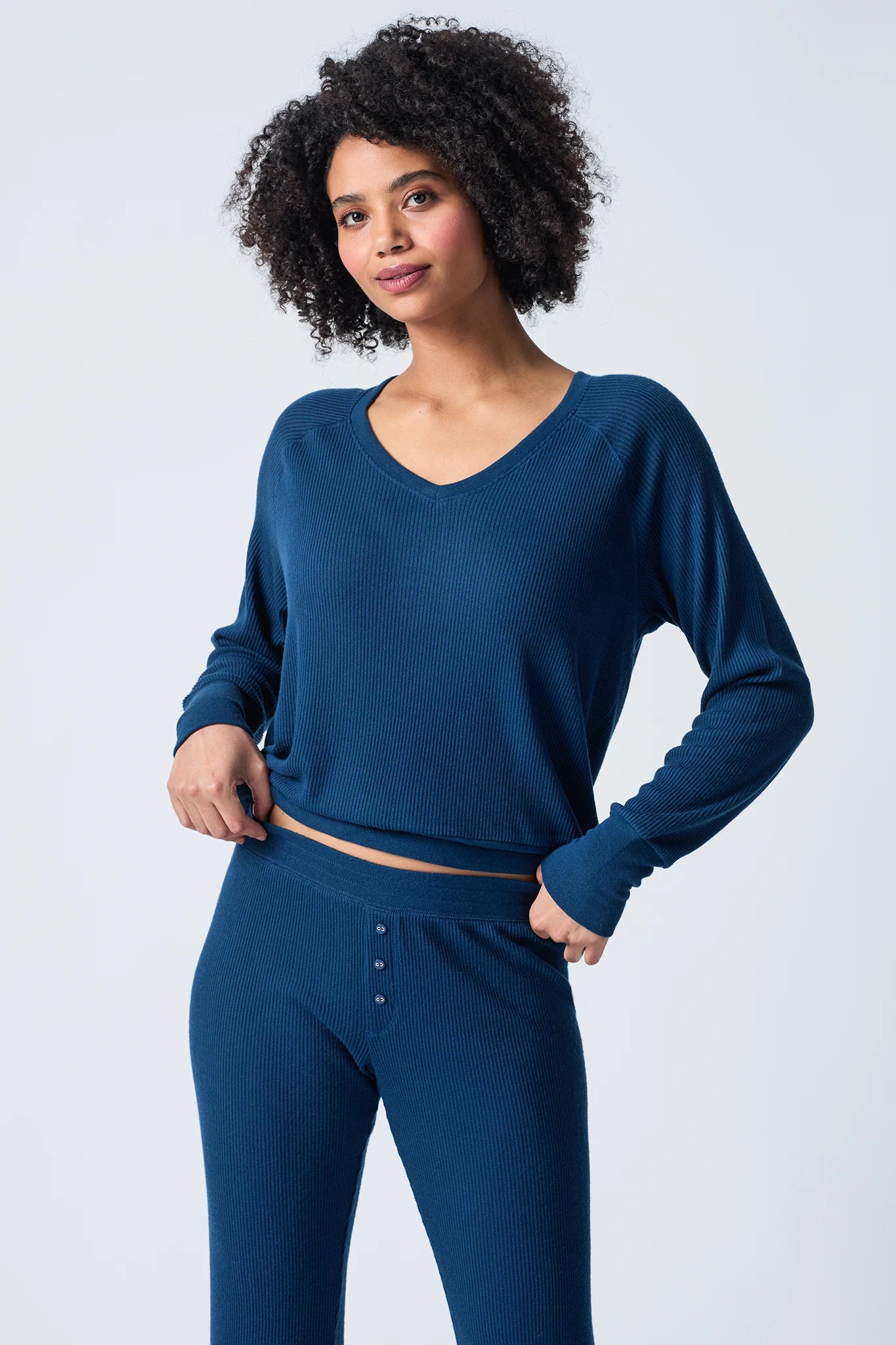 Textured Essentials Long Sleeve Top Sleepwear P.J. Salvage   