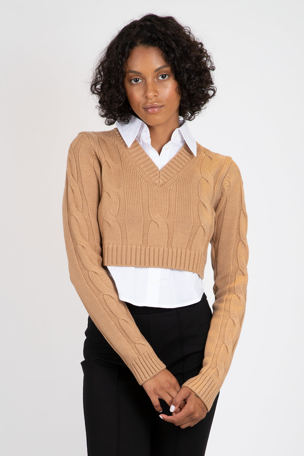 Staud-Duke-Sweater-Camel-White