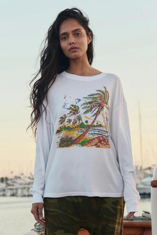 The Long Sleeve Relaxed Crew w/ Windy Shore Graphic T-Shirts &amp; Tanks The Great