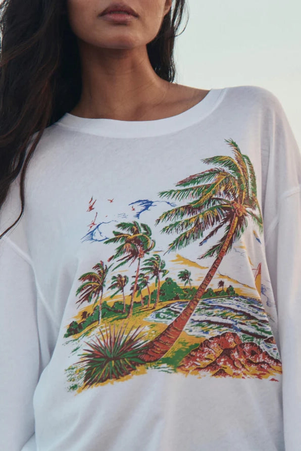 The Long Sleeve Relaxed Crew w/ Windy Shore Graphic T-Shirts &amp; Tanks The Great