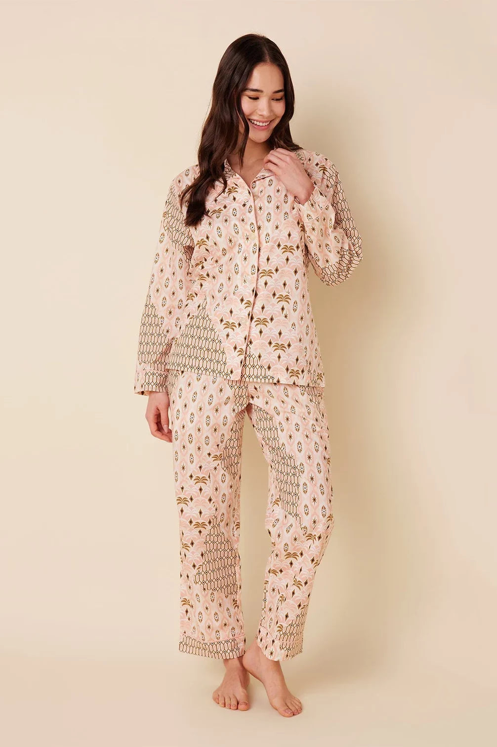 Pima Long-Sleeved Pajama Sleepwear The Cat's Pajamas   