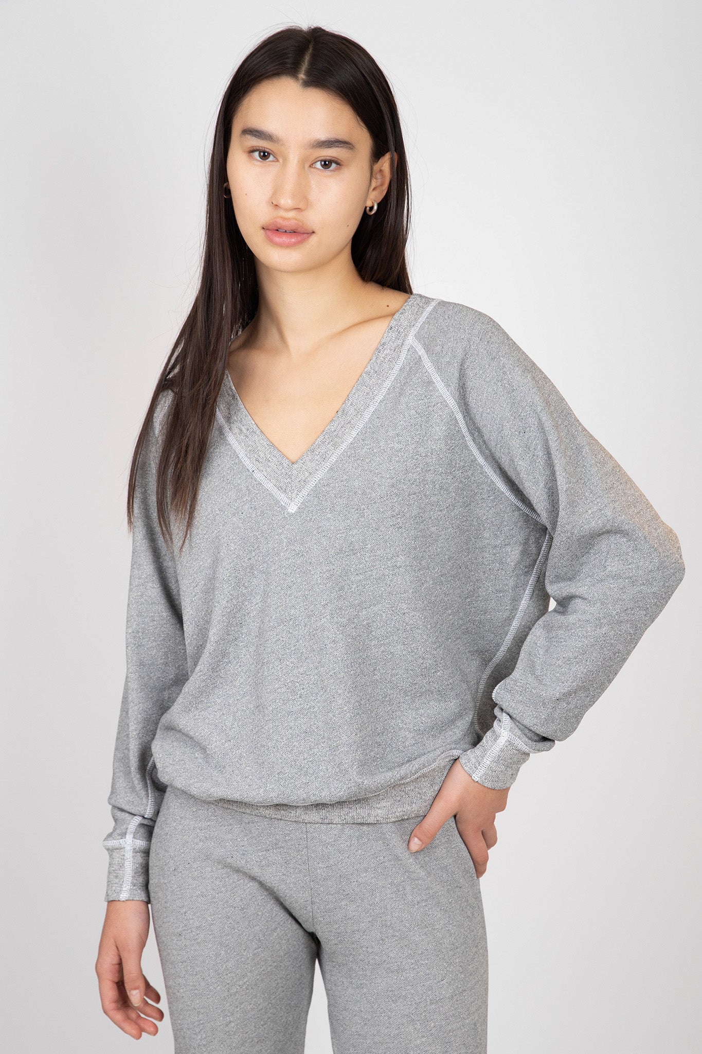 The V-Neck Sweatshirt Sweaters &amp; Knits The Great   