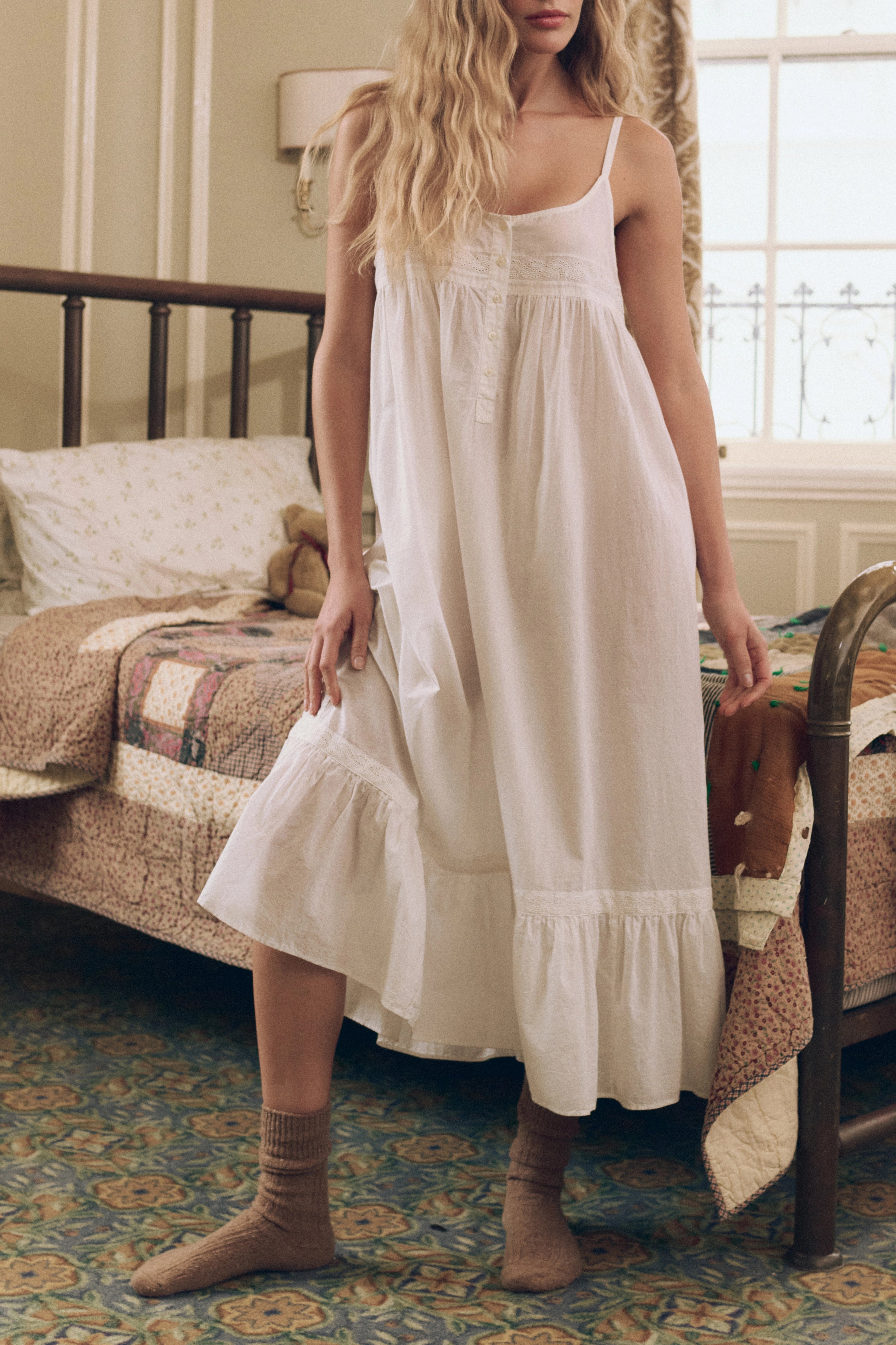 The Eyelet Ruffle Tank Night Dress Sleepwear The Great