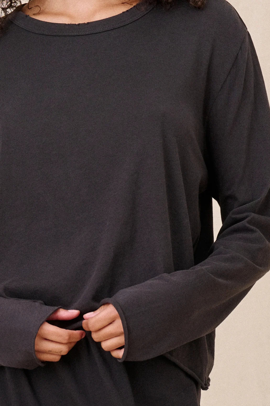 The Long Sleeve Crop Tee T-Shirts The Great   