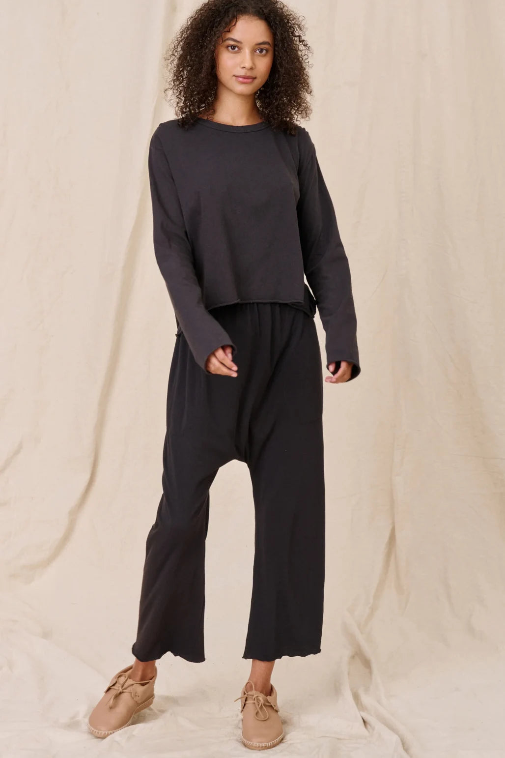 The Long Sleeve Crop Tee T-Shirts The Great   