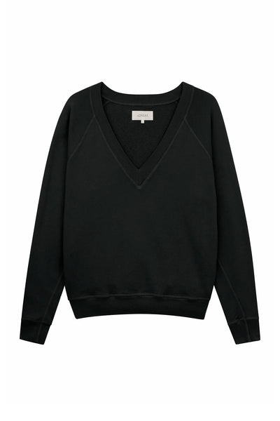 Long v neck sweatshirt sale