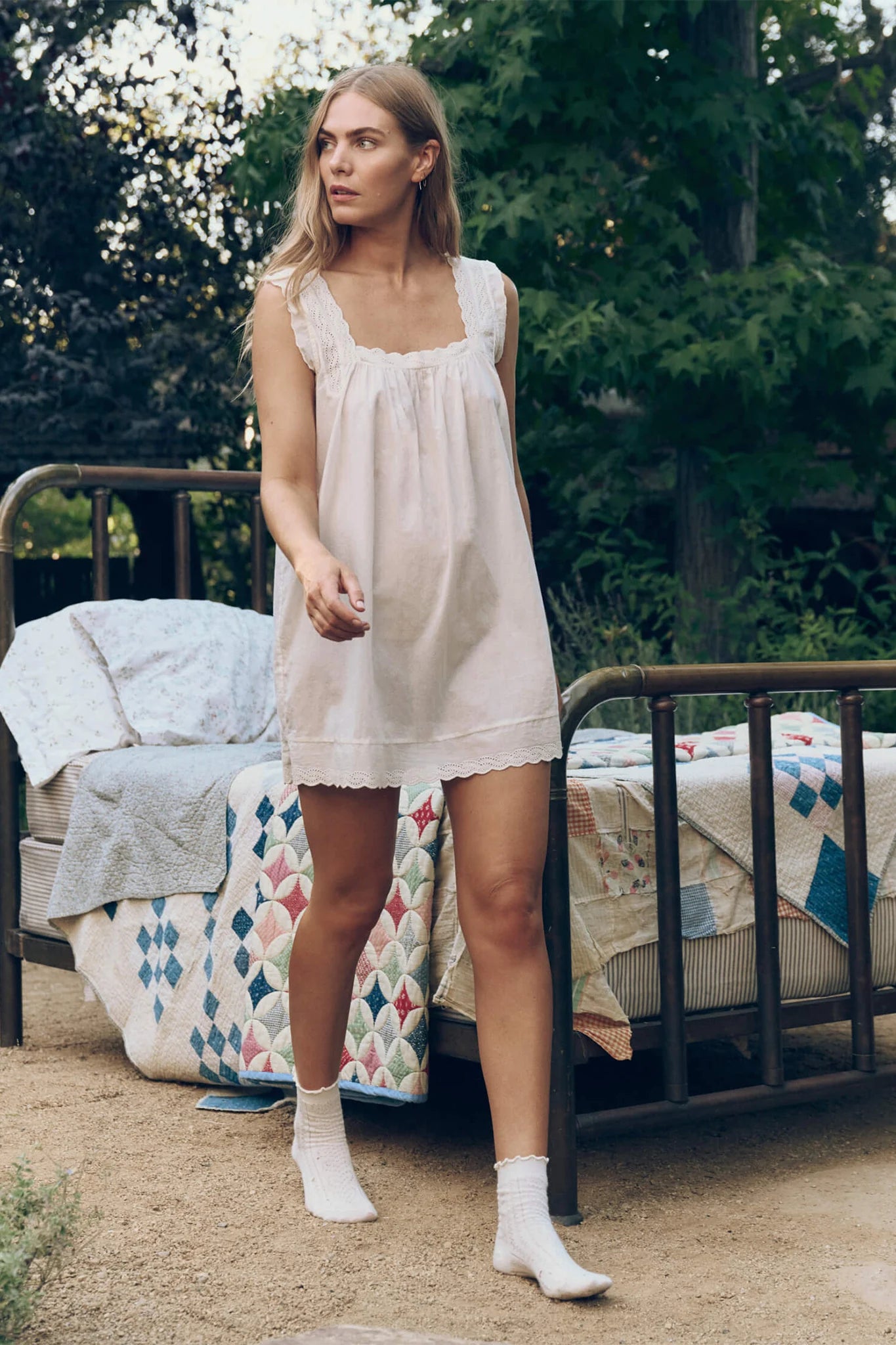 The Eyelet Mini Tank Dress Sleepwear The Great