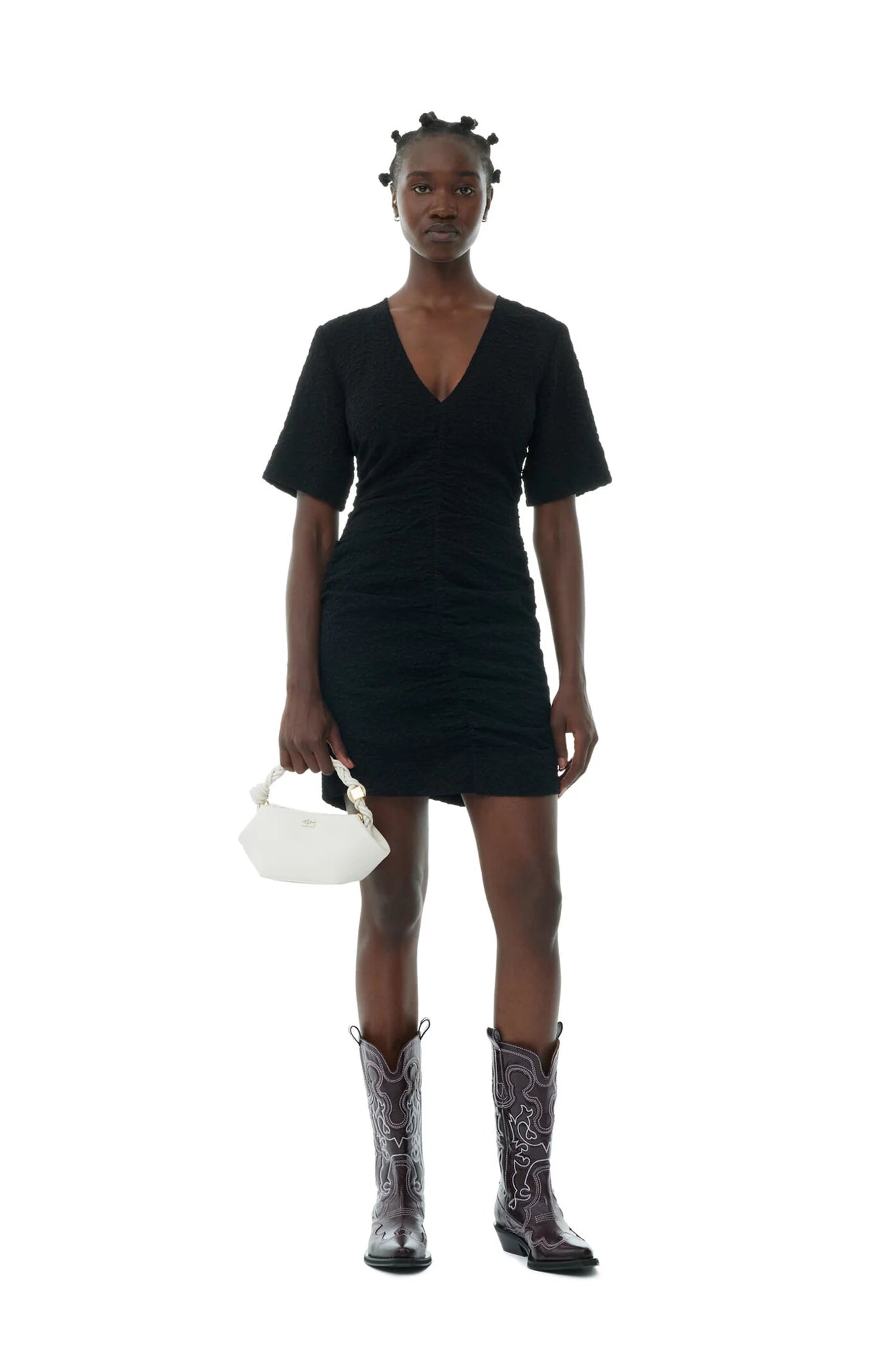 Textured Suiting Mini Dress Skirts &amp; Dresses Ganni   