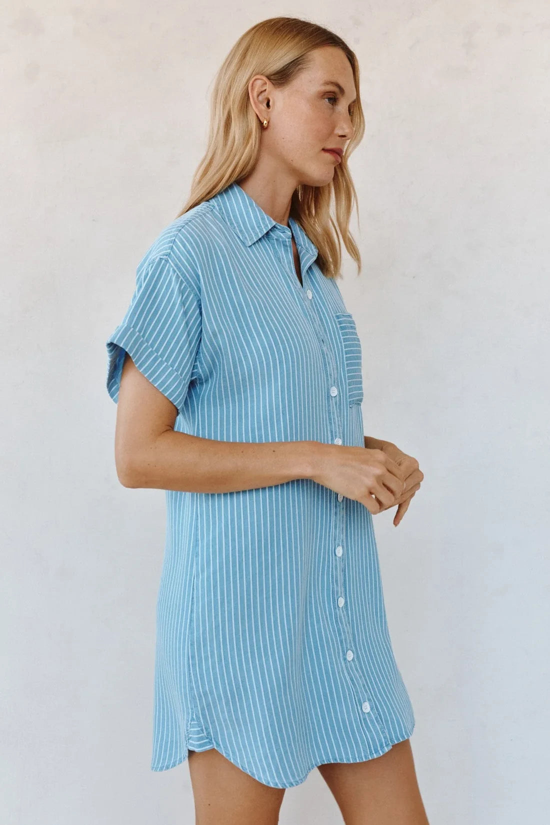 Roll Sleeve Pocket Shirt Dress Dresses Bella Dahl