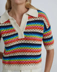 Nina Stripe Polo Sweaters & Knits ELEVEN SIX   