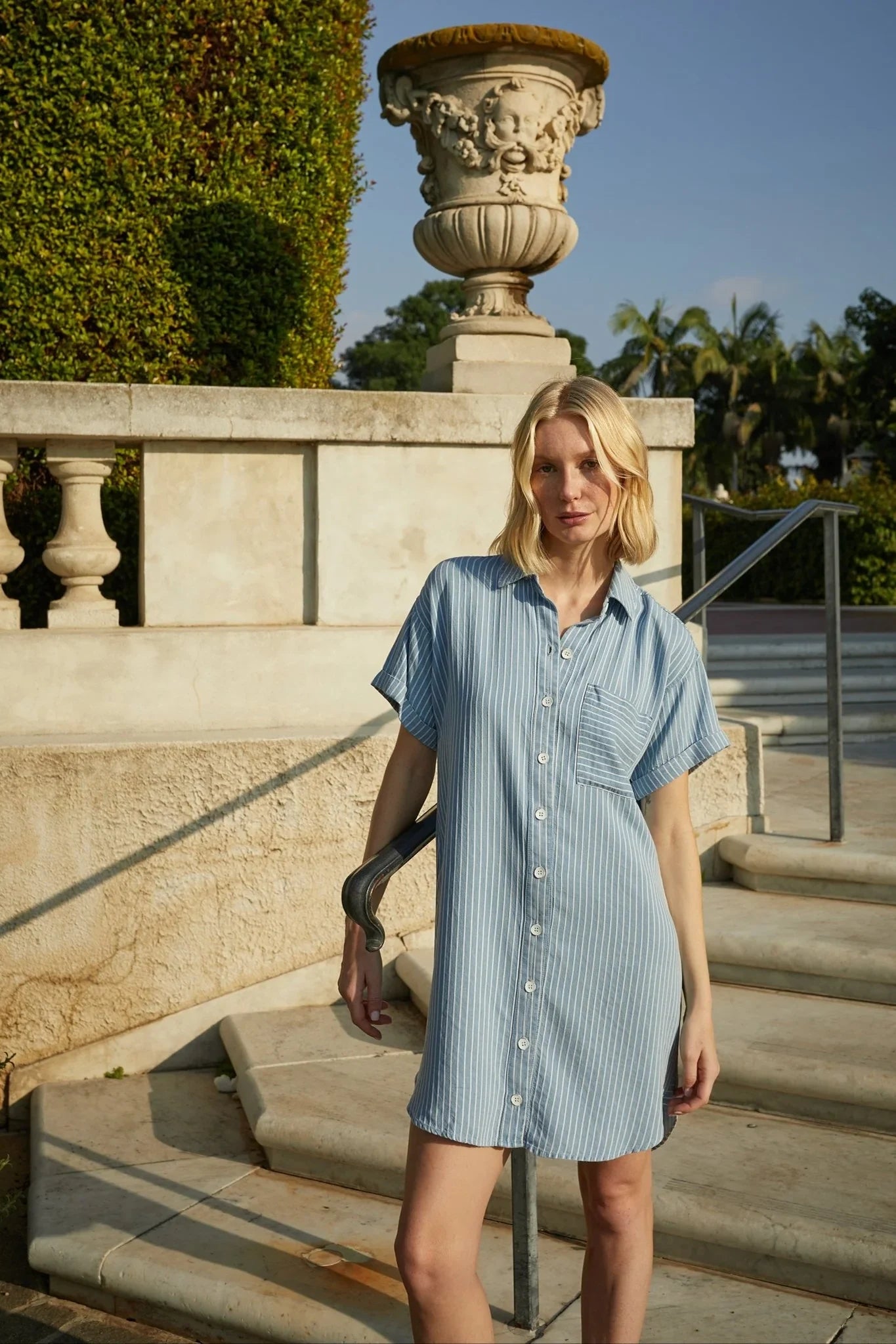 Roll Sleeve Pocket Shirt Dress Dresses Bella Dahl