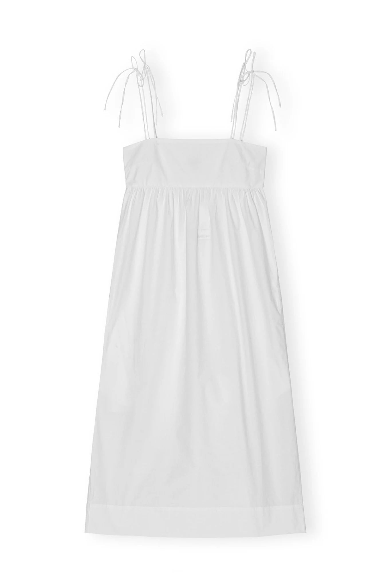 Cotton Poplin String Midi Dress Skirts &amp; Dresses Ganni   