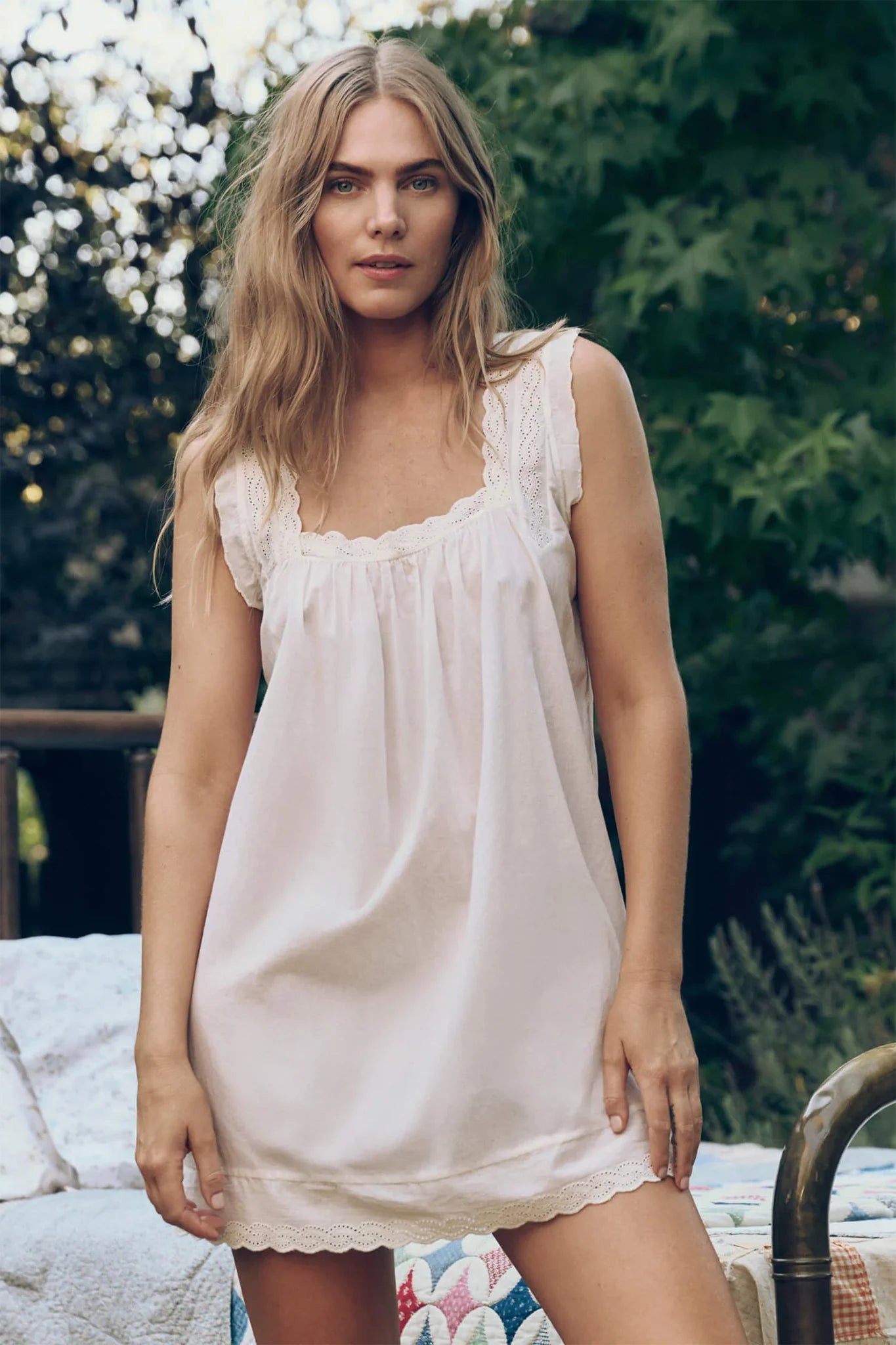 The Eyelet Mini Tank Dress Sleepwear The Great