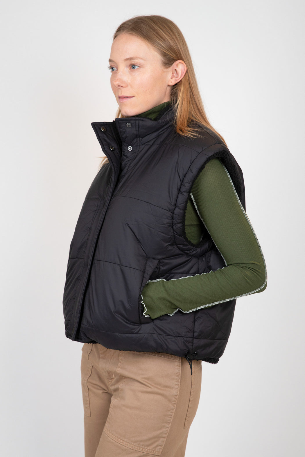 Velvet-Alicia-Reversible-Puffer-Sherpa-Vest-Black