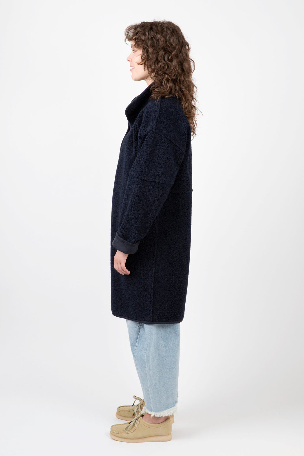 Velvet-Cara-Lux-Sherpa-Long-Jacket-Navy