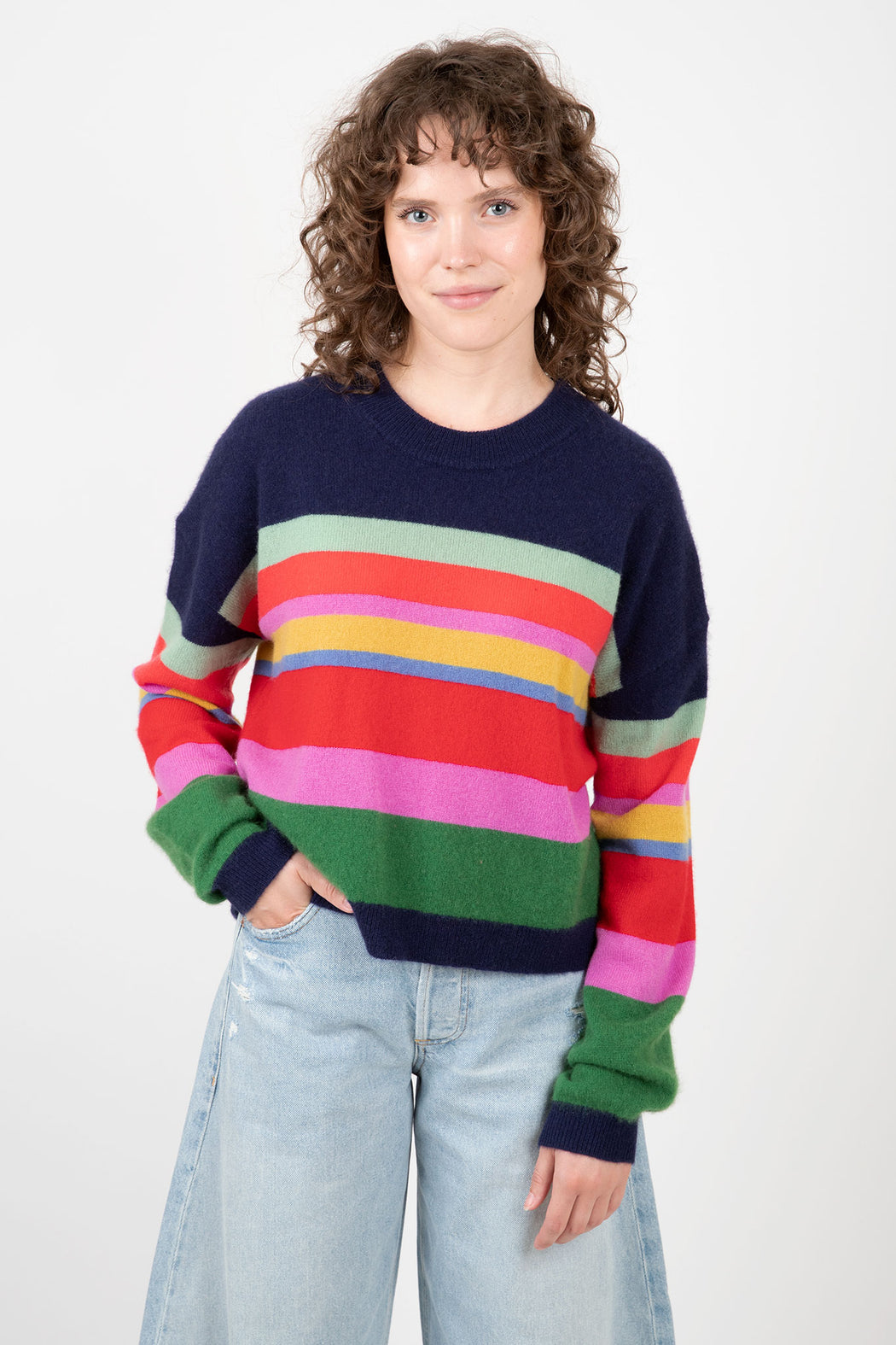 Velvet-Kacey-Cashmere-Striped-Sweater-Multi