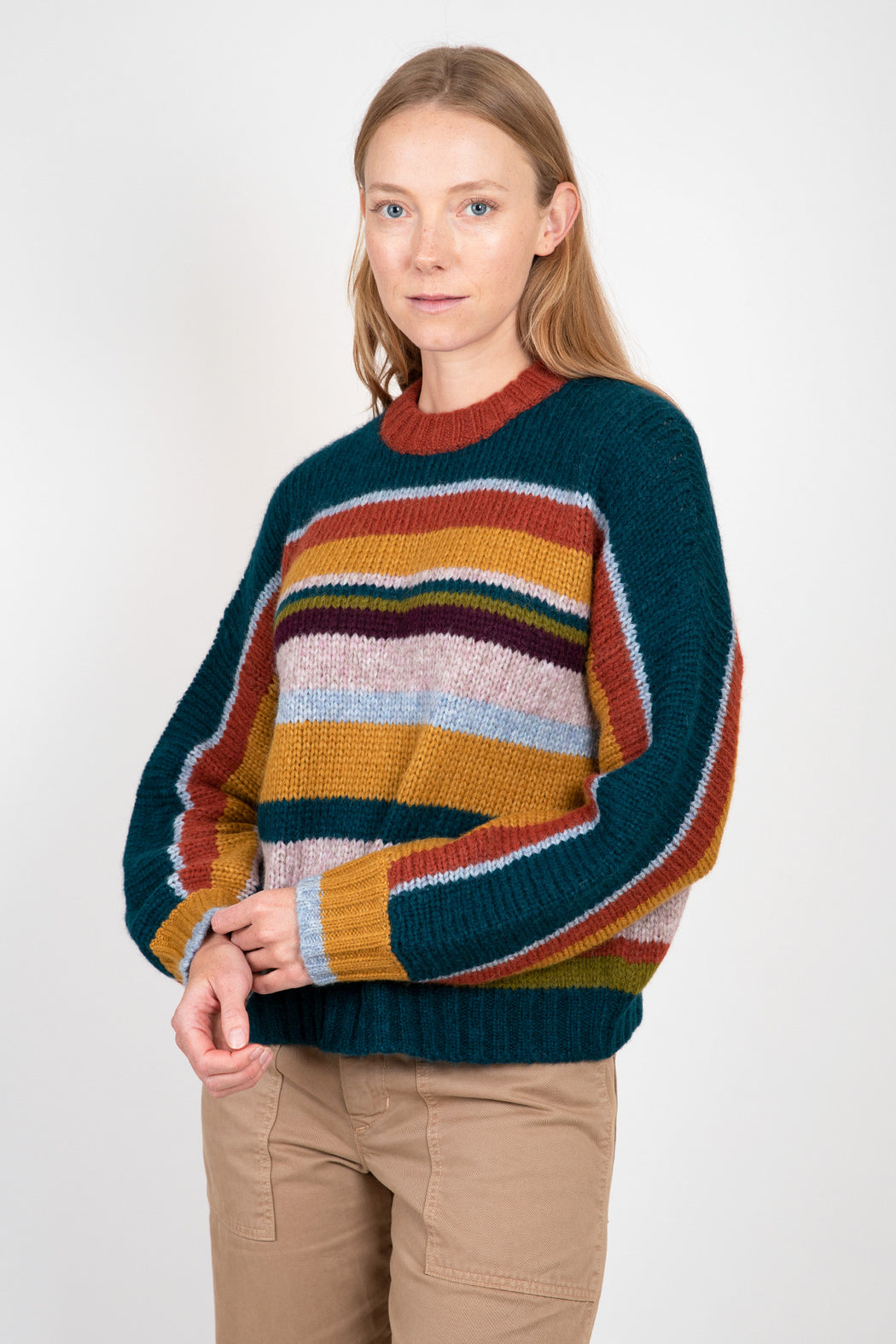 Velvet-Samara-Striped-Crew-Neck-Sweater-Multi