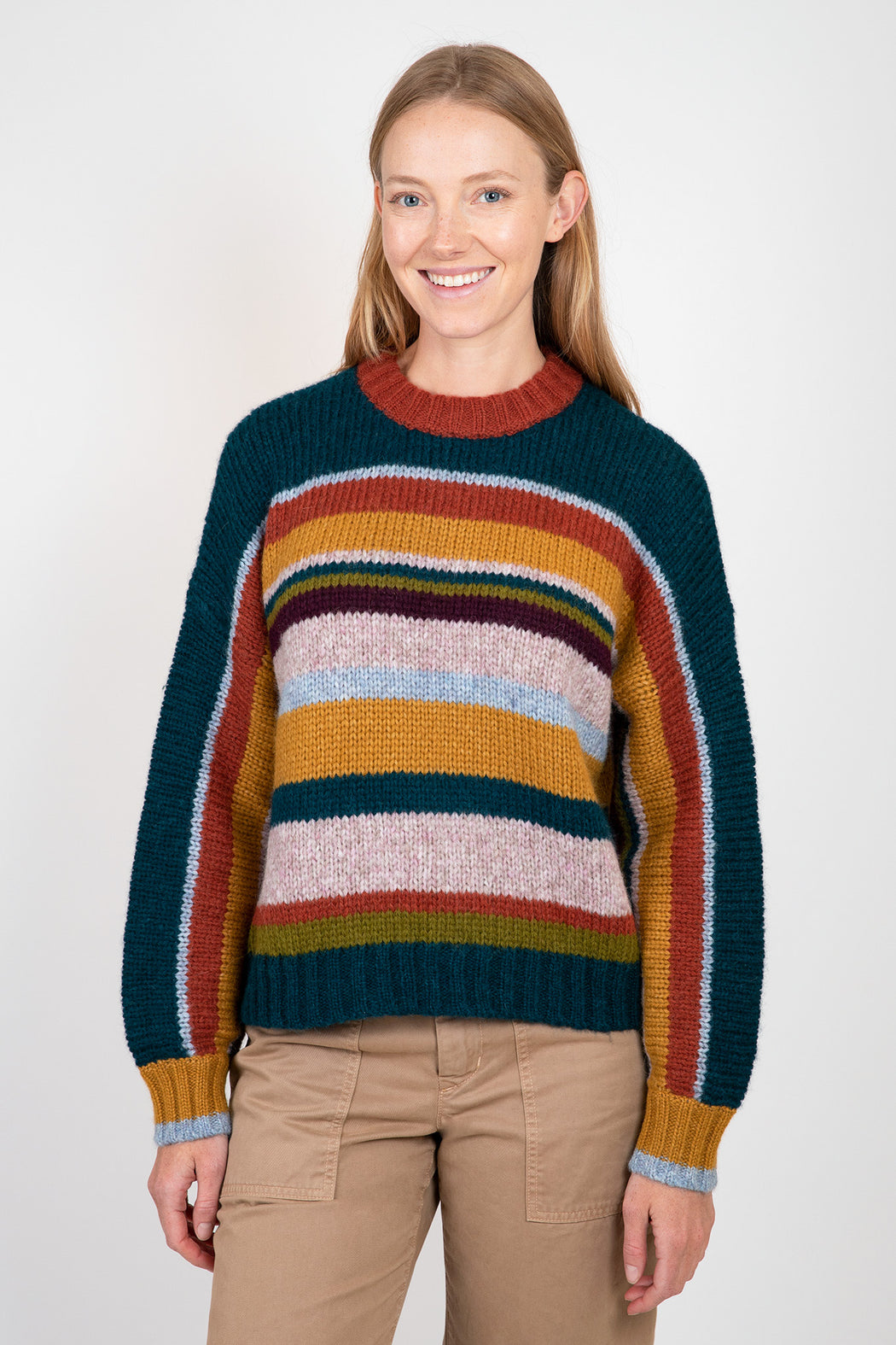Velvet-Samara-Striped-Crew-Neck-Sweater-Multi