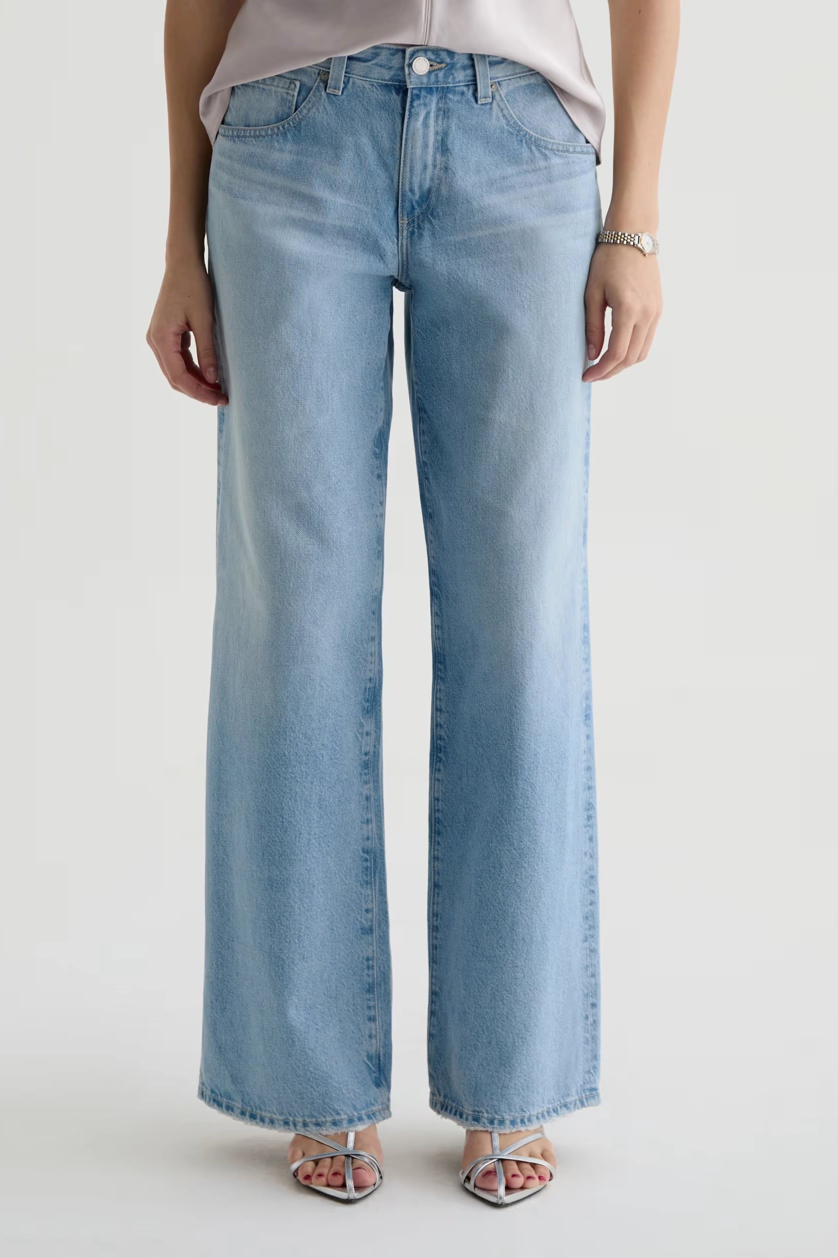 Adria Low-Rise Wide Leg Pants AG Jeans