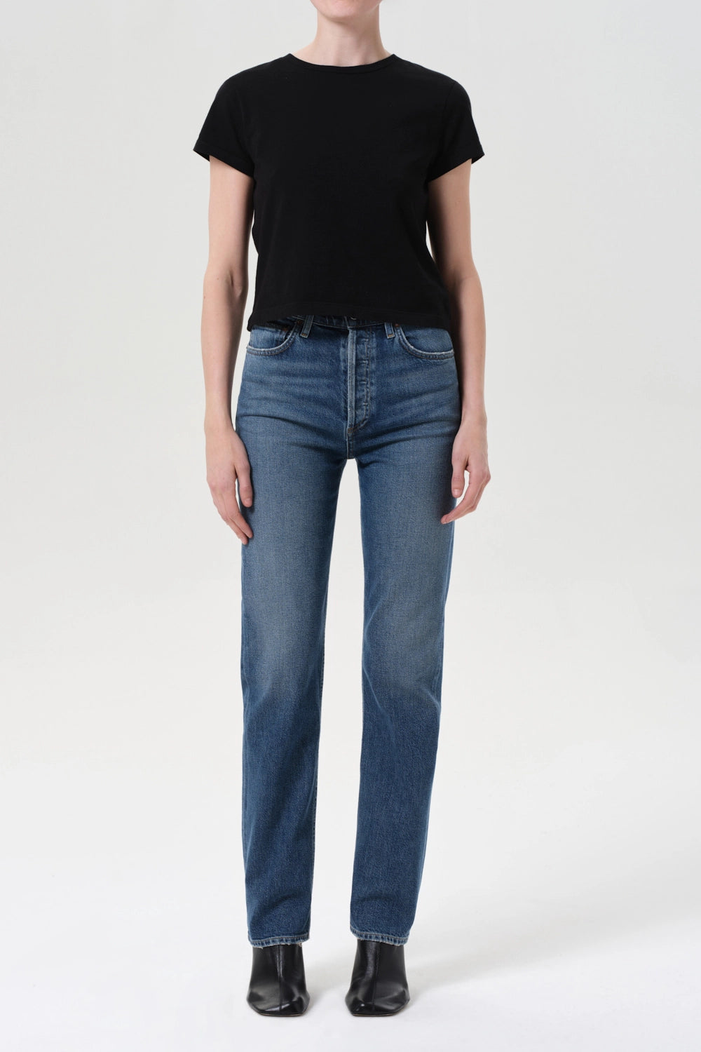 90's Pinch Waist High Rise Straight Pants Agolde
